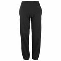 AWDis Just Hoods JH72J sweatpants in black, featuring an elastic waistband and cuffs, presented against a plain white background.