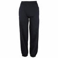 Front view of the AWDis Just Hoods JH72J featuring black sweatpants with an elastic waistband and cuffs.