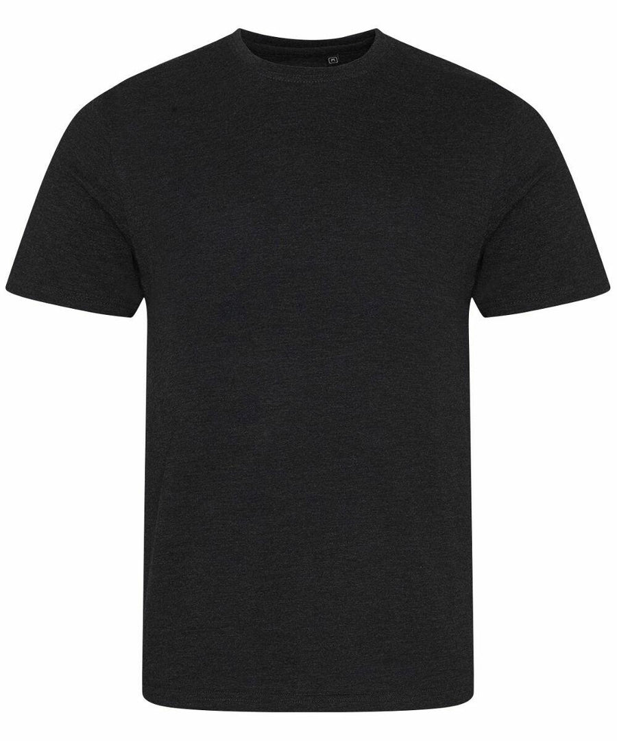 JT001 black T-shirt by AWDis Just T's displayed on a white background.