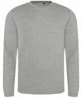 AWDis Just T's JT002 gray long-sleeve crewneck sweatshirt displayed on a white background.