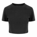 JT006 by AWDis Just T's: A black short-sleeve cropped t-shirt on a white background.