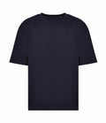 The JT009 by AWDis Just T's is a plain black T-shirt that features short sleeves and a crew neck, displayed against a white background. It boasts a simple and classic design.