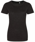 An AWDis Just T's JT01F black short-sleeve t-shirt displayed on a white background.