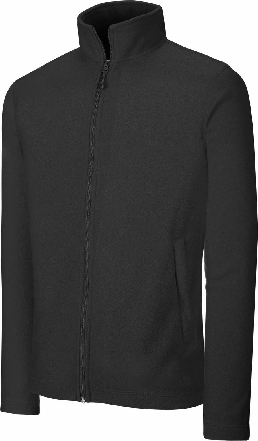 The Kariban K9102 is a plain black zip-up jacket featuring a high collar, showcased against a white background.