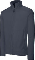 Kariban's K9102 dark gray zip-up jacket features long sleeves and a high collar.
