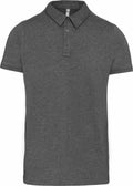 The Kariban KB262 is a plain gray short-sleeve polo shirt featuring a three-button placket, showcased against a white background.