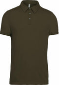 Kariban's KB262 is a plain short-sleeve polo shirt in dark green, featuring a collar and three buttons.