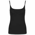 The KB397 black sleeveless camisole from Kariban features thin straps, showcased on a plain white background.