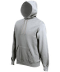Kariban's KB443 is a gray hooded sweatshirt featuring a front pocket and drawstrings, displayed against a plain white background.