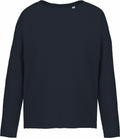 The KB471 by Kariban is a plain black long-sleeve shirt featuring a round neckline.
