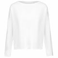 Displayed against a white background is the Kariban KB471, a loose-fitting plain white long-sleeved shirt featuring a minimalist design and a round neckline.