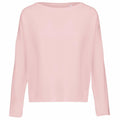 A Kariban loose-fit shirt in light pink with long sleeves and a round neckline, designated as product KB471, showcased on a plain background.