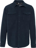 Kariban KB582 navy blue fleece shirt featuring long sleeves and two chest pockets.