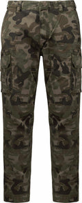 Kariban KB744 camouflage cargo pants with multiple pockets, shown from the front view.
