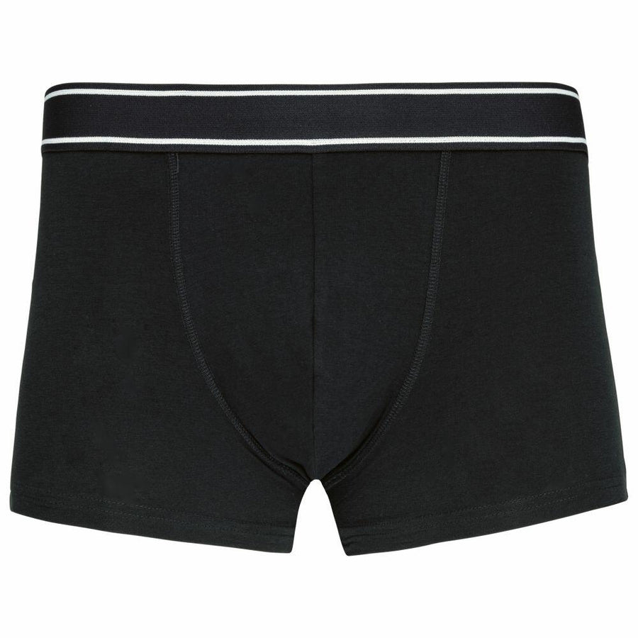 Kariban's KB800 black boxer briefs featuring a white-striped waistband.