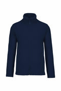 The Kariban KB911 is a navy blue jacket with a zip-up design, high collar, and long sleeves. The jacket is showcased against a plain white background.