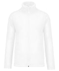 Introducing the KB911 by Kariban: a minimalist fleece jacket featuring a full front zipper and a high collar, complete with long sleeves. Displayed against a plain white background, this jacket embodies simplicity and functionality.