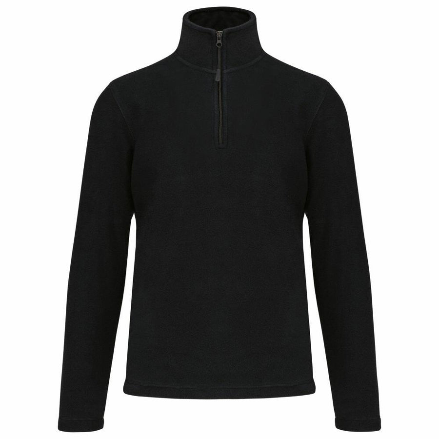 The KB912 by Kariban is a black quarter-zip pullover featuring long sleeves and a high collar, photographed against a white background.