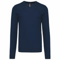The KB965 by Kariban is a classic navy blue long-sleeve V-neck sweater.