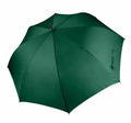 The KI004 umbrella by KiMood, featuring a large green canopy, is displayed open from above against a plain white background.
