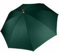 A large, open umbrella with a wooden handle in bottle green color from the KiMood brand, model KI020.