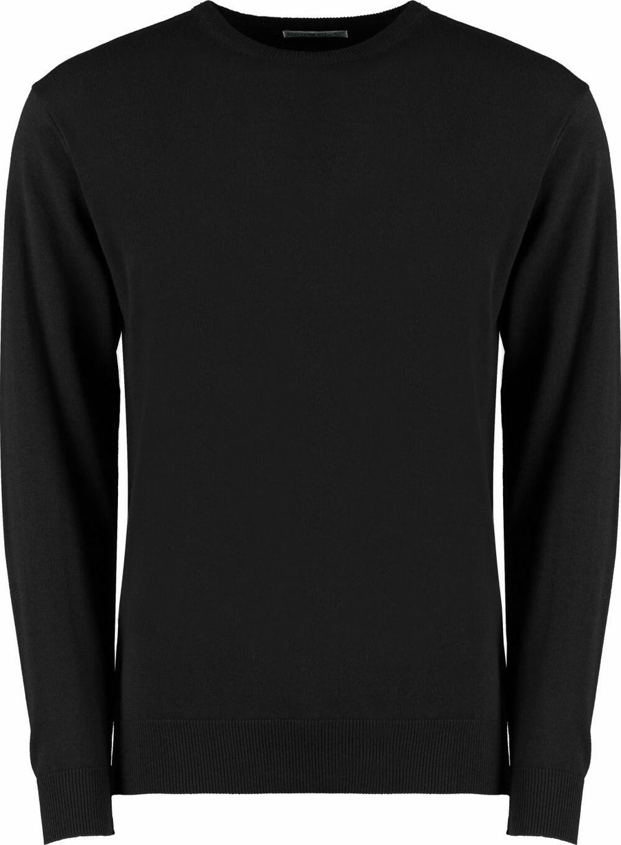 A black long-sleeve sweater with a crew neck from Kustom Kit, model KK253.