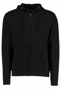Kustom Kit KK303 black zip-up hoodie featuring drawstrings and front pockets.
