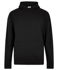 The Hoodies product is a plain black sweatshirt featuring a front kangaroo pocket, long sleeves, and a hood without drawstrings, shown against a white background.