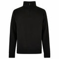 Kustom Kit KK335 black quarter-zip pullover featuring long sleeves and a high collar, showcased on a white background.