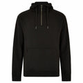 The KK336 from Kustom Kit is a black pullover hoodie featuring a front zipper, drawstrings, and a spacious front pocket.