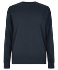 A plain, long-sleeve, dark navy blue crew-neck sweatshirt from Sweatshirts is laid flat on a white background, featuring no visible logos, patterns, or graphics.