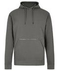 A dark grey Hoodies sweatshirt with a hood, drawstrings, and a front kangaroo pocket featuring a diagonal zip is displayed against a white background.