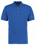 A plain blue KK400 short-sleeve polo shirt by Kustom Kit, featuring a collar and three buttons down the front.
