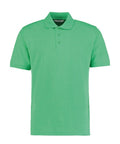 The Kustom Kit KK403 is a green polo shirt with short sleeves, a collar, and a three-button placket, displayed against a plain white background.