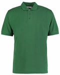 The KK403 by Kustom Kit is a plain green polo shirt with short sleeves, a collar, and a three-button placket.