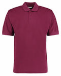 A smooth, solid-textured KK403 polo shirt by Kustom Kit, in plain maroon, featuring short sleeves and a collar with three buttons down the front.