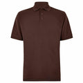 The KK403 from Kustom Kit is a plain brown short-sleeve polo shirt featuring a classic collar and three buttons.