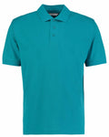 The Kustom Kit KK403 is a teal polo shirt featuring short sleeves, a collar, and three buttons on the front, displayed against a plain white background.