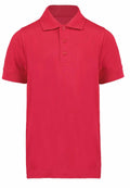 A KK406 red polo shirt from Kustom Kit, featuring short sleeves, a collar, and a three-button placket down the front.