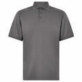 A KK412 shirt with a plain gray design, featuring short sleeves and three buttons, by Kustom Kit.