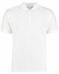 The KK413 is a classic plain white short-sleeve polo shirt featuring a collar and three buttons by Kustom Kit.
