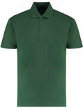 The Kustom Kit KK422 is a green polo shirt featuring a collar and short sleeves.