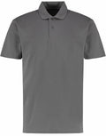 Introducing the KK422, a stylish polo shirt by Kustom Kit, featuring a sleek gray design with a collar and three buttons.