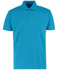 Introducing the KK422 by Kustom Kit: a plain turquoise polo shirt featuring a collar and three buttons on the front. This short-sleeved shirt is elegantly displayed against a white background.