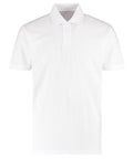 Kustom Kit's KK422 is a white polo shirt featuring a collar and three buttons, displayed against a plain background.