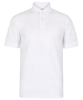 A plain white "Polo" short-sleeve shirt with a collar and two-button placket, shown on a white background.