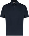 A Kustom Kit KK444 polo shirt in plain black featuring short sleeves, a collar, and three buttons.