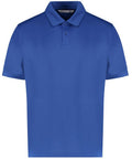 Kustom Kit's KK444 is a royal blue polo shirt with a collar, short sleeves, and a three-button placket.