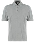 A short-sleeve polo shirt in a plain gray design, featuring three buttons and a collar, from the Kustom Kit brand, product name KK460.
