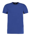 The KK504, a short-sleeved plain blue crew neck T-shirt by Kustom Kit, is displayed against a white background. It features a clean design with no visible logos or additional details.